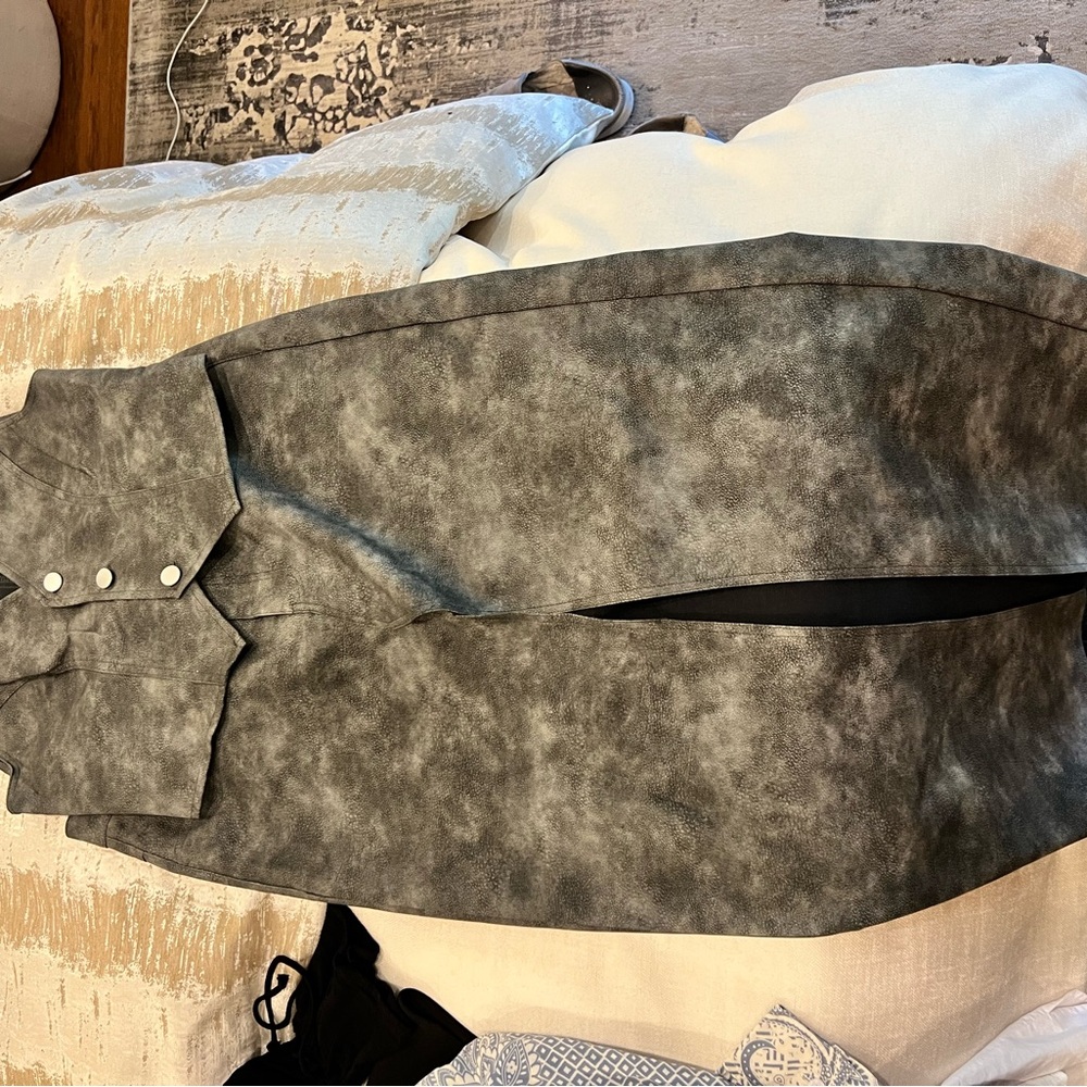 Gray faux leather fashion nova set